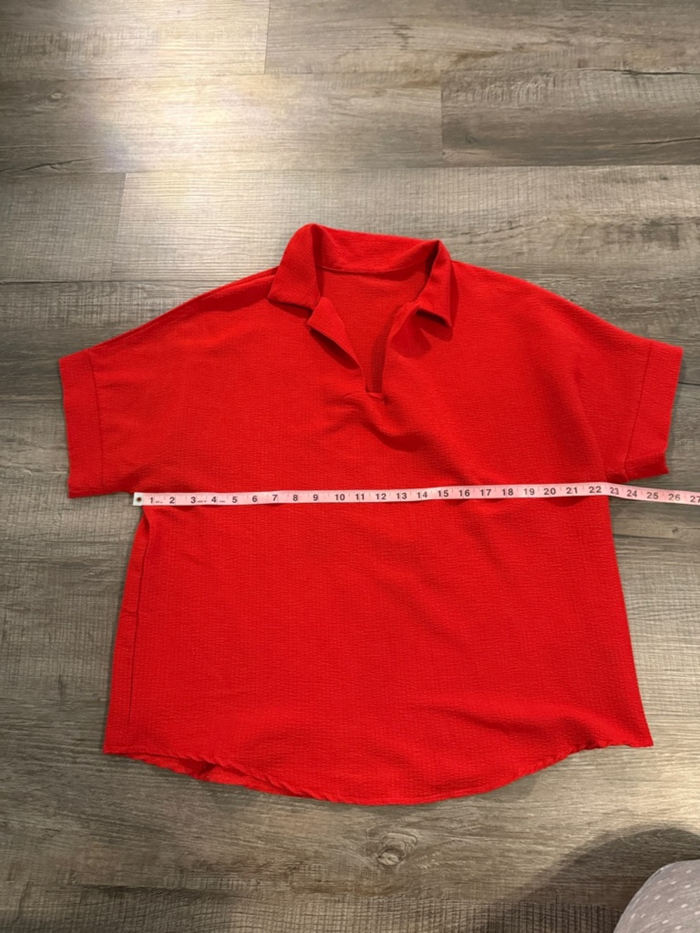 3/$10 Classic Red Polo-Style Short Sleeve Top
